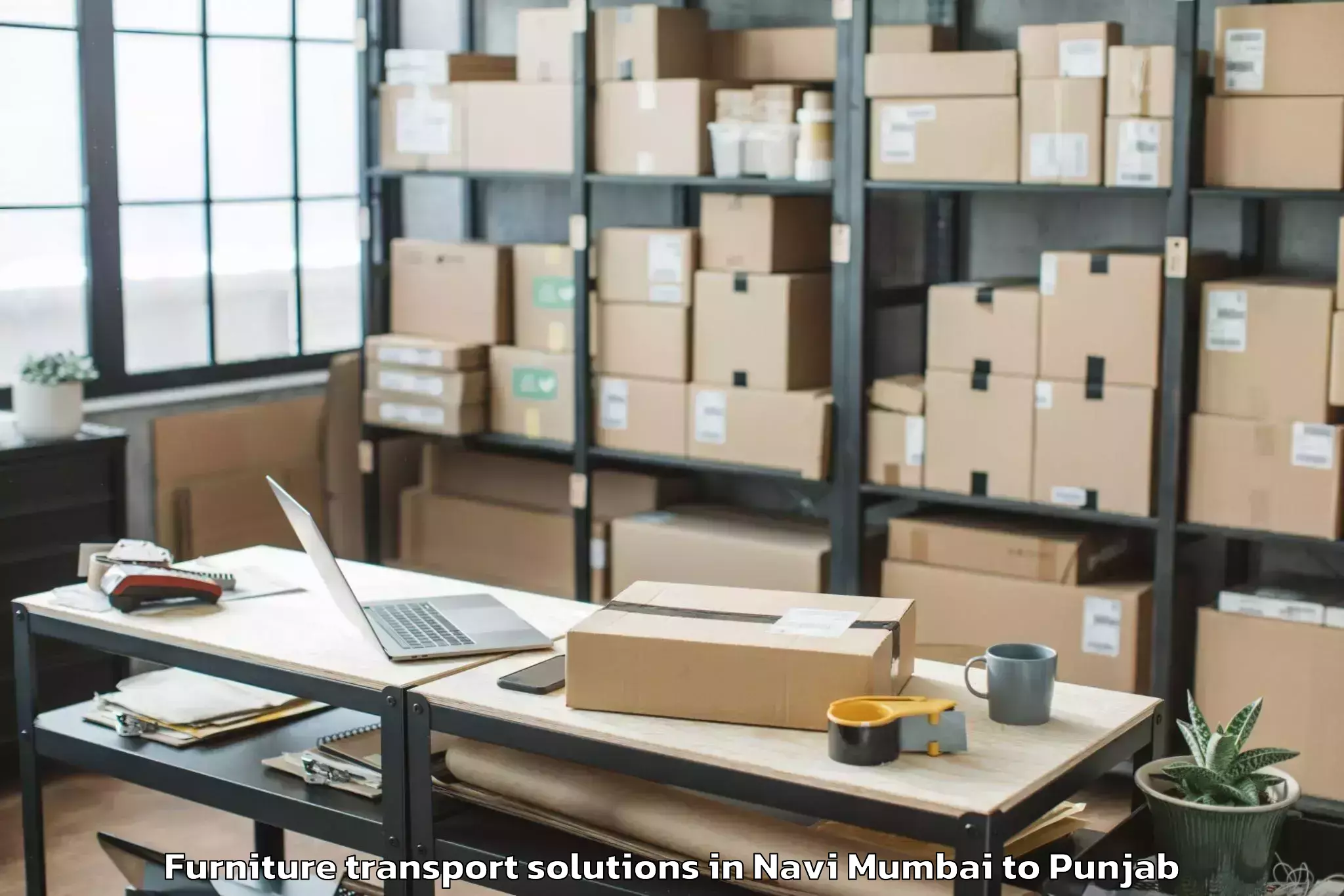 Professional Navi Mumbai to Shahkot Furniture Transport Solutions